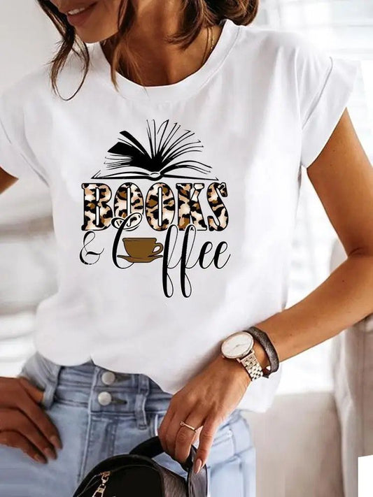 Tricou Books Coffee