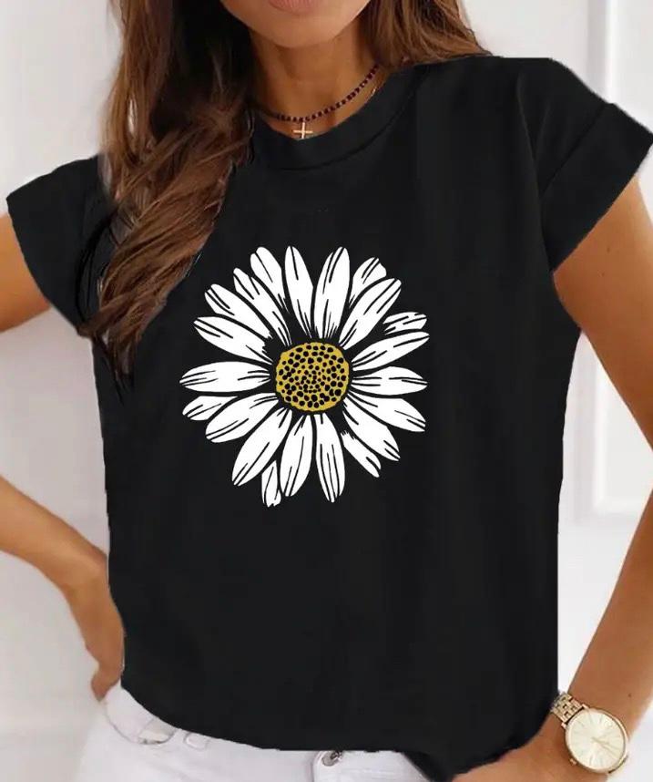 Tricou Black Flower