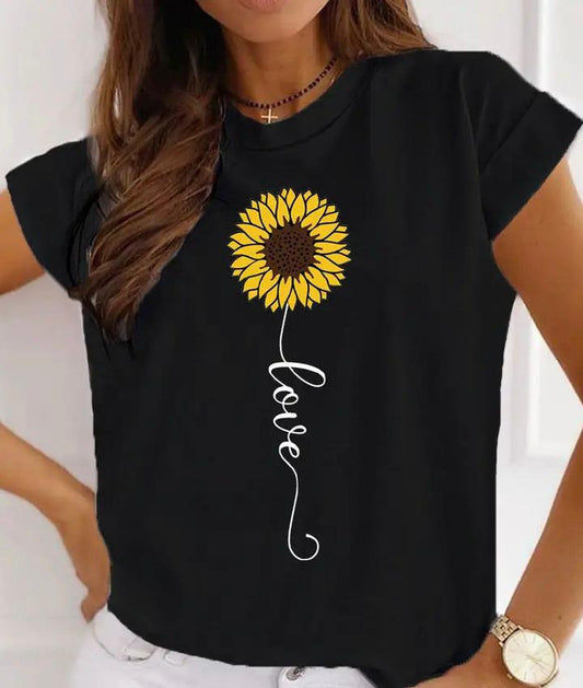 Tricou Negru Flower