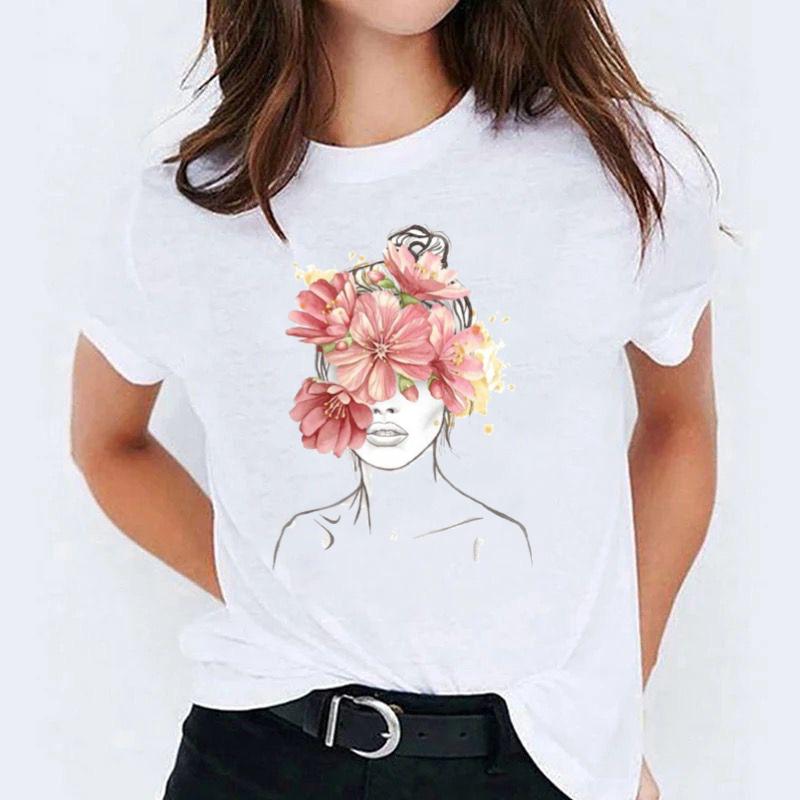 Tricou Pink Flowers on Head