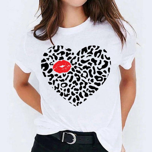 Tricou Red Kiss Black Heart