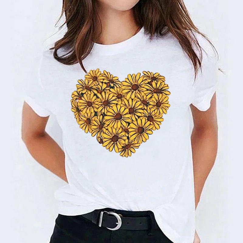 Tricou Yellow Flowers heart