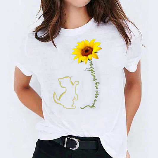 Tricou Cat And Flower