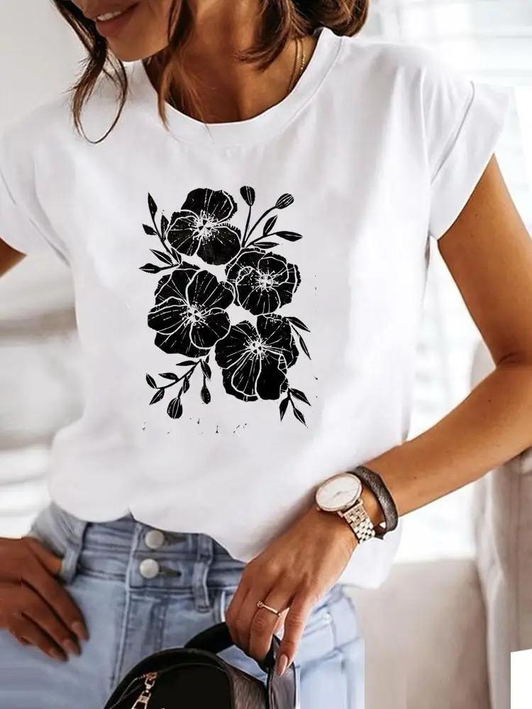 Tricou Black Flowers