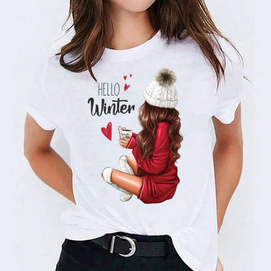 Tricou White Hello Winter