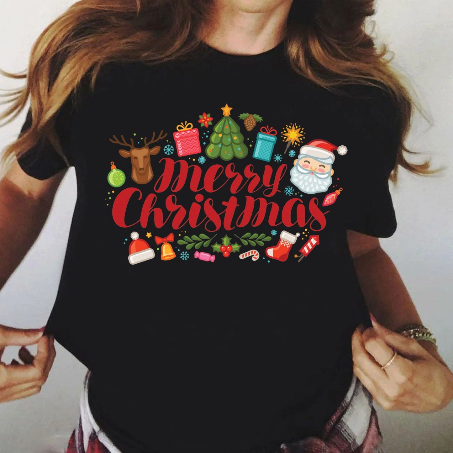 Tricou Negru Merry Christmas 4