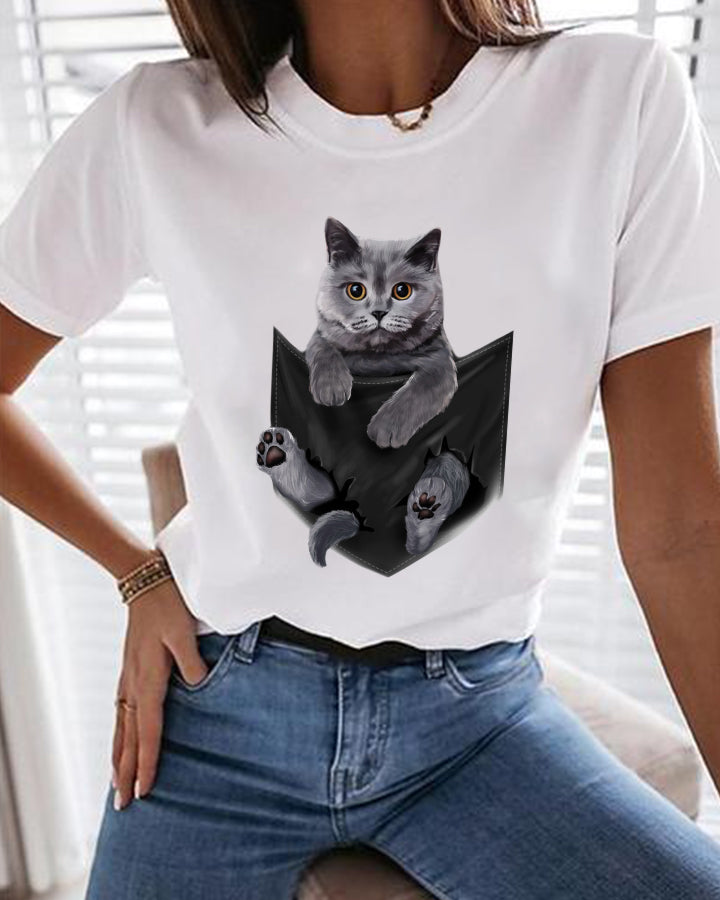 Tricou Cat Pocket (6699060592824)