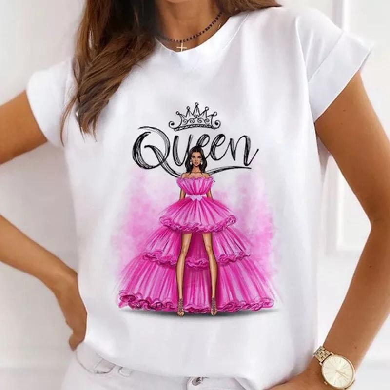 Tricou Roz Queen (6699060494520)