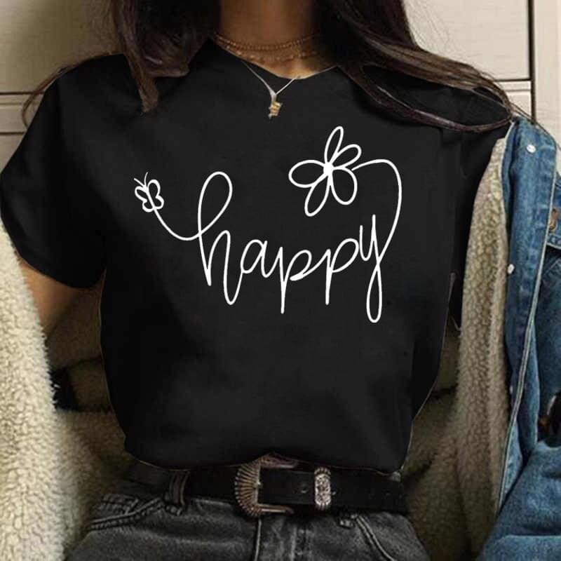 Tricou Negru Happy (6894918435000)