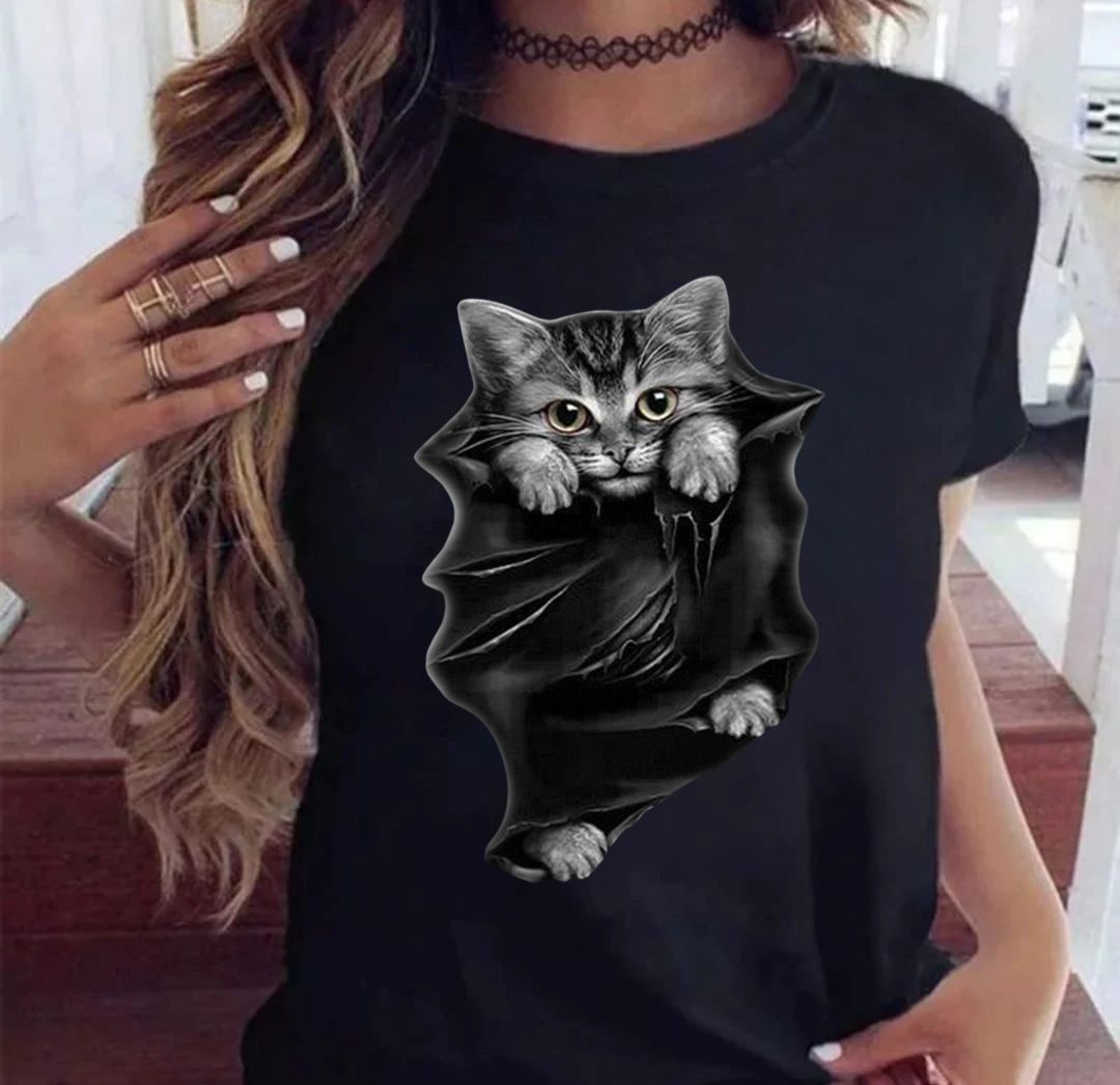 Tricou Black Nice Cat (6909376299192)