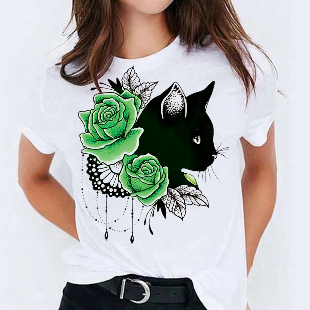 Tricou Green Flowers (6584292278456)