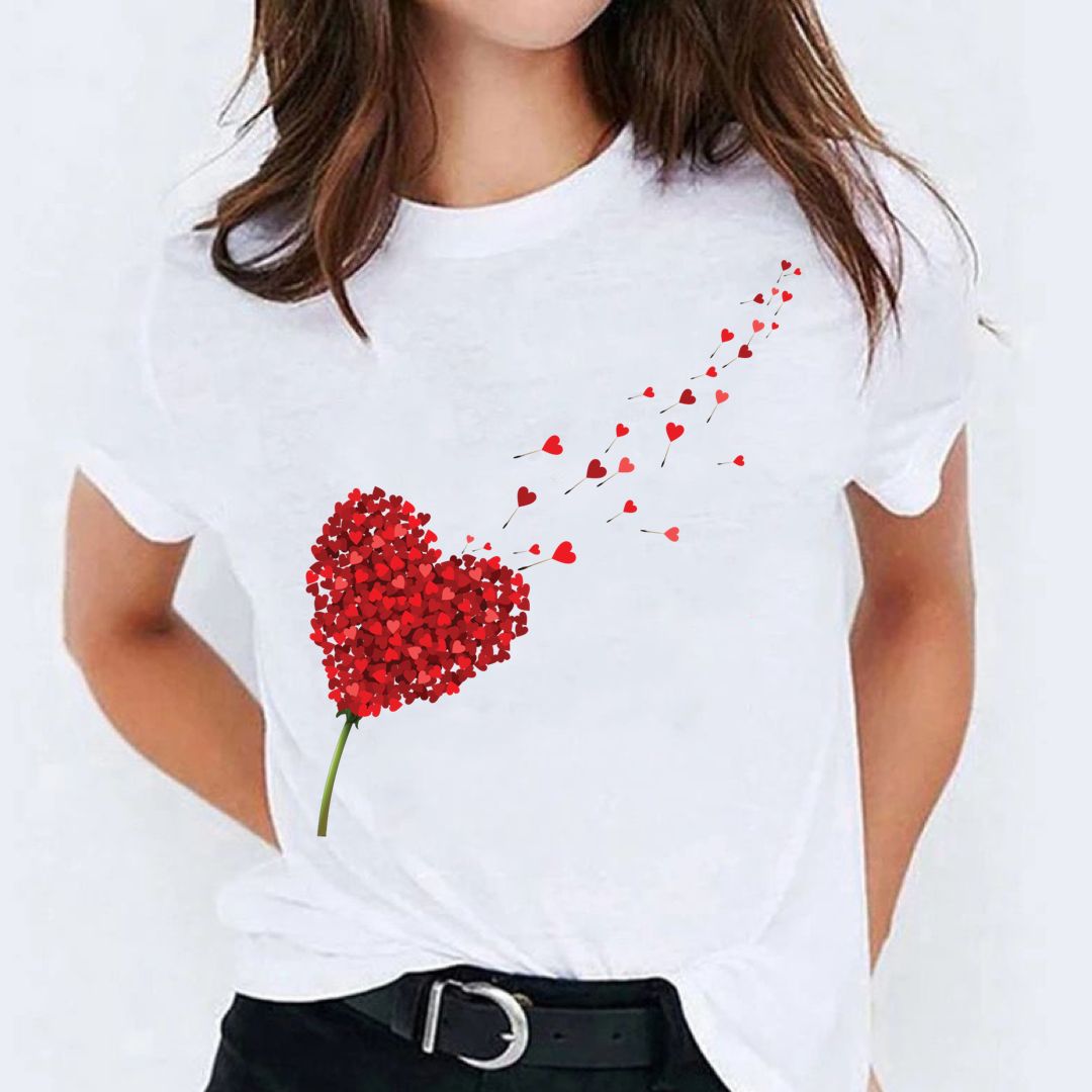 Tricou Red Flowers (6616989270200)