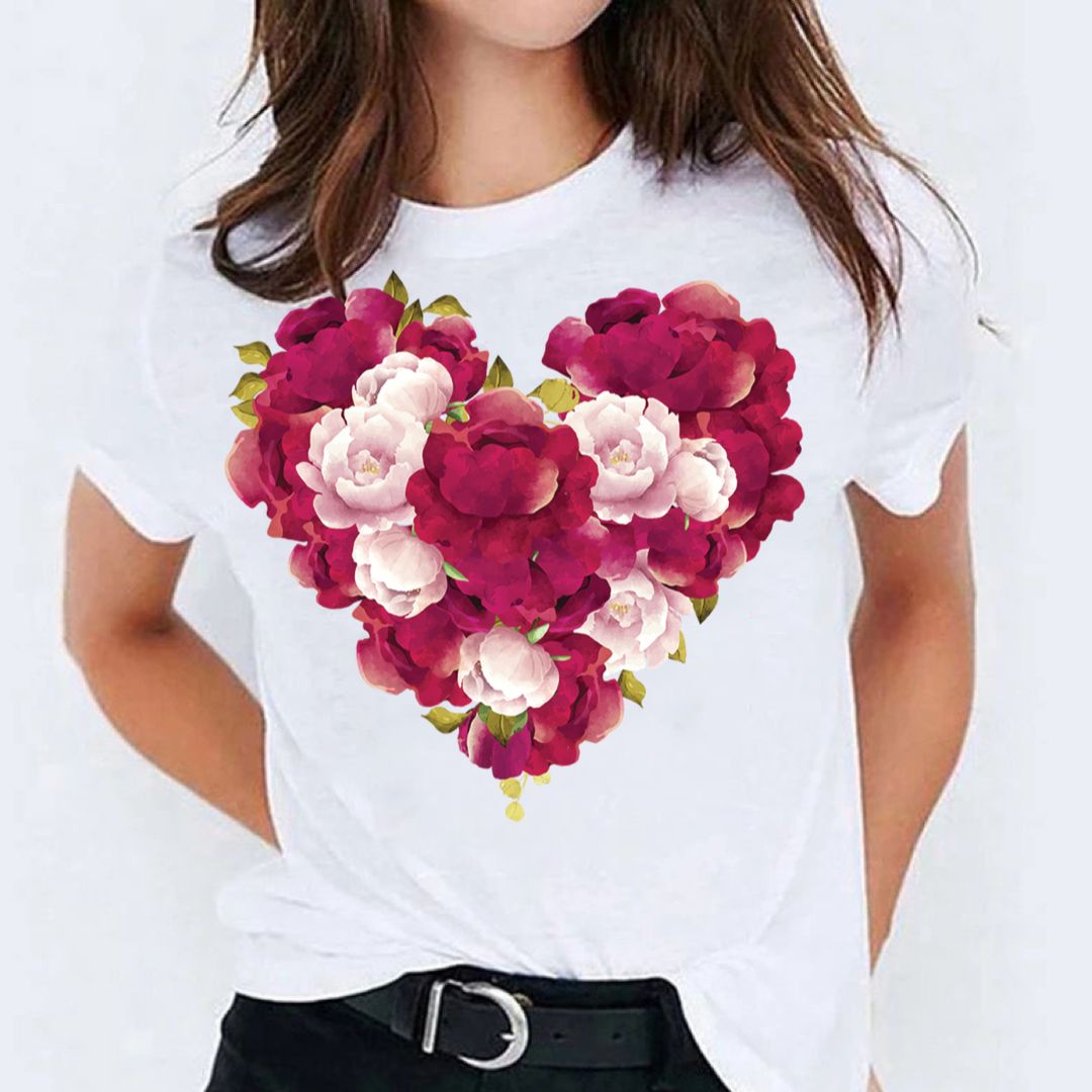 Tricou Love Pink Flowers (6616984912056)