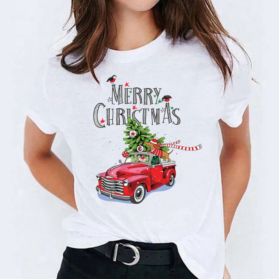 Tricou Red Car Christmas