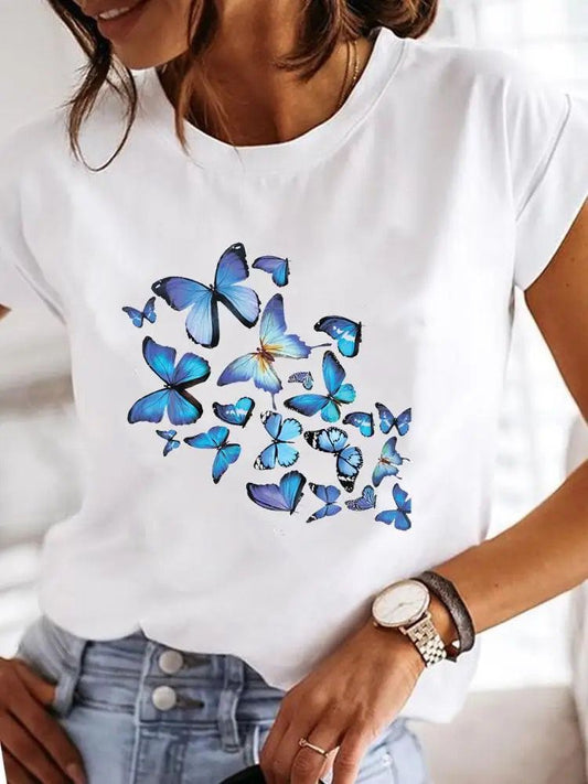 Tricou Blue New Butterflies