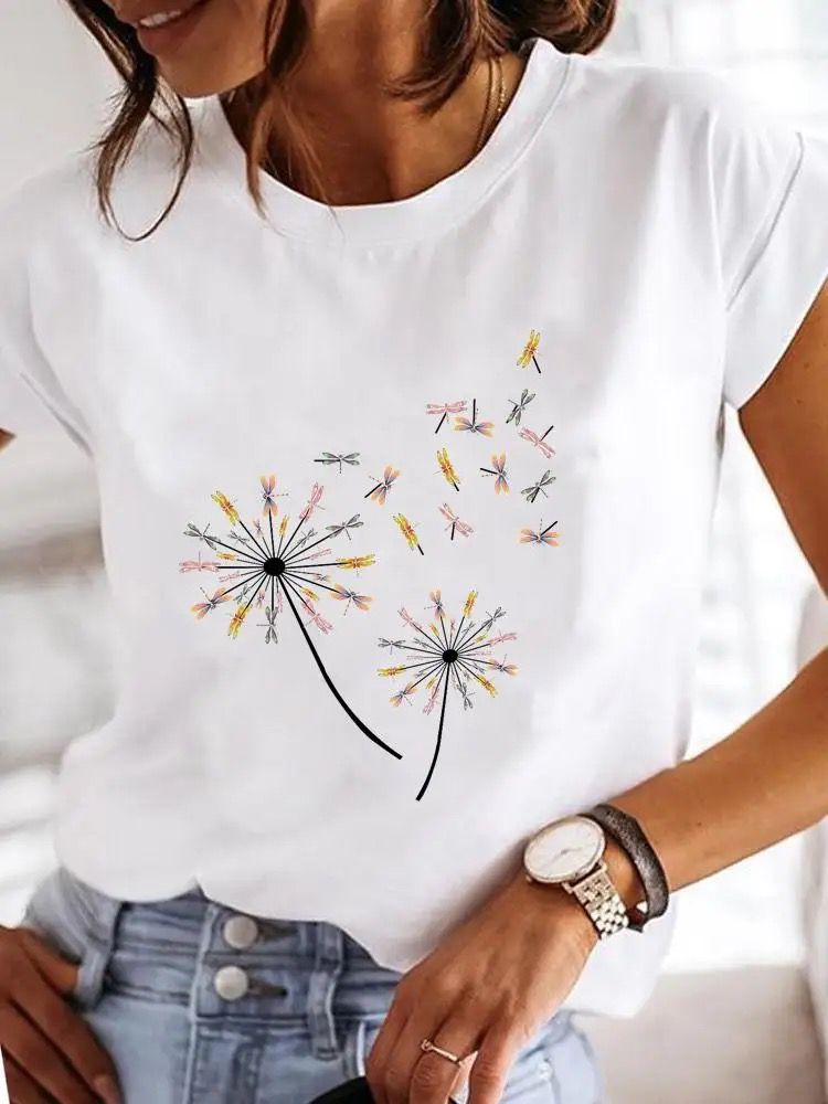 Tricou White 2 Flowers