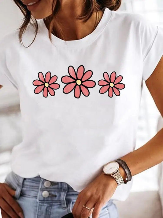 Tricou 3 Pink Flowers