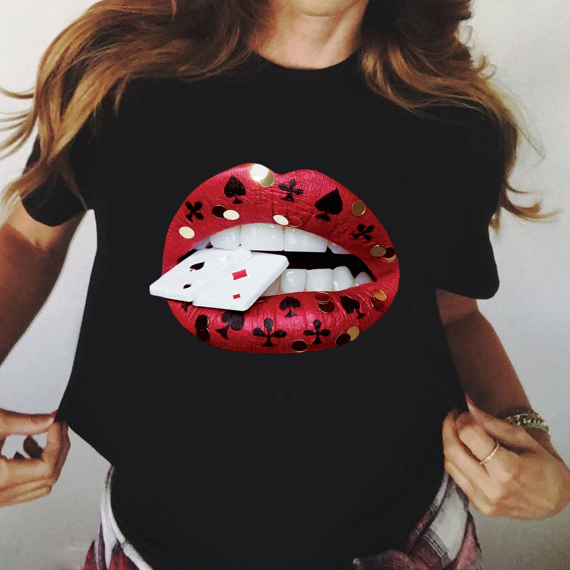 Tricou Black Nice Lips (6616874221752)