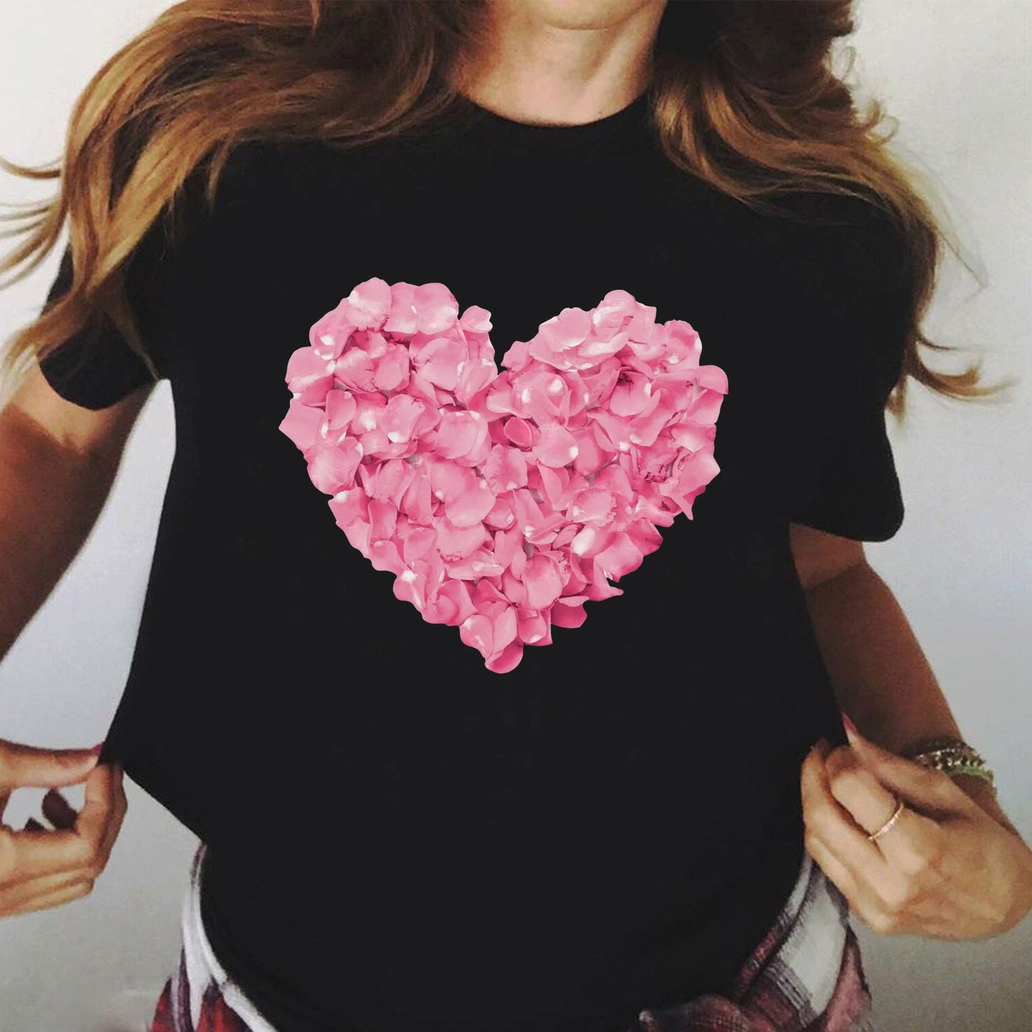 Tricou Black Pink Heart (6616851022008)