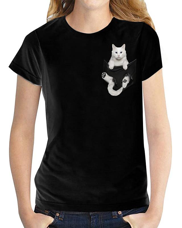 Tricou Negru Cat Pocket (6709174894776)